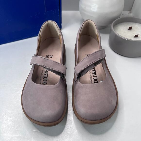 Birkenstock Lora Nubuck Leather Mary Jane Flat Shoes Taupe Women 6/EU37 Narrow - Picture 5 of 10